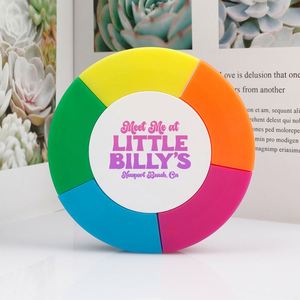 Stylo surligneur à disque cinq couleurs avec logo personnalisé, marqueur fluorescent multicolore pour l'école, le bureau, cadeau promotionnel, commande en gros - Product Image 2