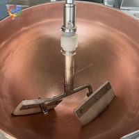 Marmite de cuisson en cuivre robuste certifiée CE avec agitateur - Machine à bonbons professionnelle pour le caramel |   Machine de cuisson en cuivre