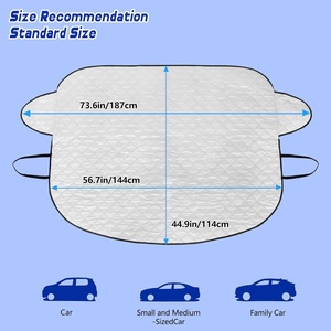 Housse de protection universelle 4 couches en <span class=keywords><strong>aluminium</strong></span> pour <span class=keywords><strong>pare</strong></span>-<span class=keywords><strong>brise</strong></span> de voiture, protection contre la neige, le soleil et le gel pour berlines, SUV et camions - Product Image 6