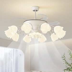 Lámpara de Techo con Ventilador para Sala de Estar, Estilo Nórdico, Rosa, para Restaurante, Dormitorio, Vestíbulo, Combinación de Paquete Completo para Toda la Casa - Product Image 2