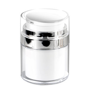 Flacon à vide pour crème visage 30ml, rond, transparent, en plastique, format voyage, pour produits cosmétiques - Product Image 1