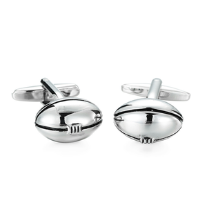 カスタムモダンステンレス制ラグビー型カフリンクスミニマルラグジュアリーラグビーテーマ男性用カフリンクス - Product Image 5