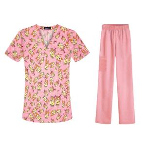 Conjunto de <span class=keywords><strong>Uniformes</strong></span> Quirúrgicos Personalizados para Médicos y Enfermeras, Uniforme de Hospital OEM con Estampado de <span class=keywords><strong>Anime</strong></span>, Uniforme Médico de Algodón - Product Image 2