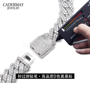 S925 Silver 8mm Moissanite Chain Necklace Micro Pave Everyday Wear Jewelry 7 8 18 20 22 24 Inch - Product Image 3