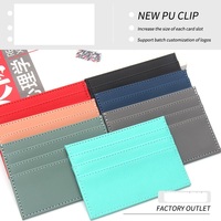 Porte-cartes en cuir PU mince avec 6 fentes pour cartes Porte-cartes Visa Carte d'identité Porte-monnaie pour filles Portefeuille fin pour femmes
