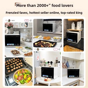 Four à vapeur micro-ondes 32L tout-en-un pour rôtir et frire, appareil de cuisson électrique domestique de bureau 32L 2000W, ensemble four à convection et friteuse à air chaud Nano - Product Image 2