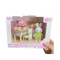Coiffeuse en plastique à thème lapin et gâteau, pour jeu d'imitation, interaction parent-enfant, cadeau de cours de formation, anniversaire de filles