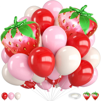Zoete Aardbei Fruit Thema Ballon Garland Kit Aardbei Vorm Folieballonnen voor Meisjes Babyshower 1e Verjaardag Zomerdecoratie