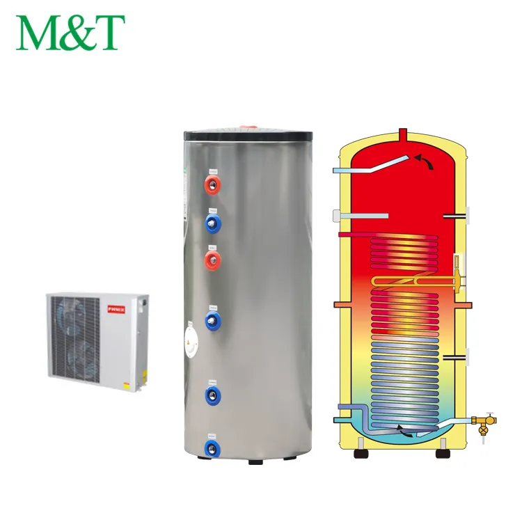 200 Liter New Arrival Stainless Steel304 Heat Pump Electric Hot Water Heater Ce R32 Stainless Water Tank For Home