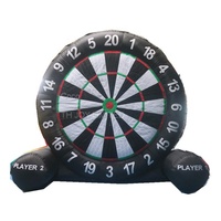 Fléchette gonflable de 5m 17 pieds de haut, grand jeu de fléchettes de football gonflable, jeu de fléchettes de pied gonflable bon marché avec 6 balles et souffleur d'air
