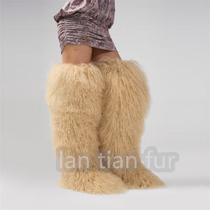 Stivali in Vera Pelliccia Mongola da Donna 72cm Sopra il Ginocchio Caldi per l'Inverno - Product Image 4