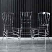 Chaise Chiavari en acrylique transparente en gros, chaise de mariage en cristal pour hôtel, événements de banquet, location de chaises de salle de bal de luxe à Dubaï, style Tiffany