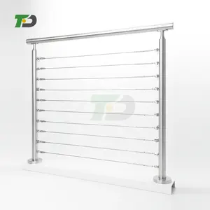 DF Stainless 304 Brushed Rod Railing For Staircase Stainless Tube Railing