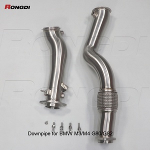 High Flow Straight Exhaust Downpipe for BMW M3 M4 G80 G82 S58 3.0T 2021-2024 One Piece Mandrel Bent Pipe - Product Image 4