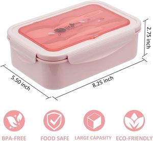 Lonchera Portátil de PP de 1000 ml, Recipiente para Alimentos, Taza para Sopa y Almuerzo de Paja de Trigo con Tapa de Plástico, Taza para Beber de Grado Alimenticio con Cuchara - Product Image 3