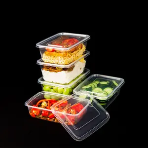 Customize Leakproof Plastic Clear To Go Food Container 1000Ml Restaurant Take Away Box