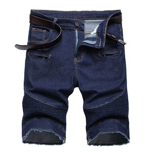 Nuevos <span class=keywords><strong>pantalones</strong></span> <span class=keywords><strong>cortos</strong></span> de mezclilla para hombre, <span class=keywords><strong>pantalones</strong></span> <span class=keywords><strong>cortos</strong></span> de mezclilla arrugados con cremallera para motocicleta, <span class=keywords><strong>pantalones</strong></span> elásticos informales geniales de longitud media, <span class=keywords><strong>Pantalones</strong></span> vaqueros de cinco cuartos - Product Image 6