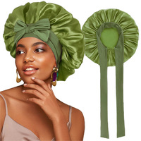 En Stock Bonnet de Nuit Cheveux Taille Jumbo en Satin avec Bande Élastique pour Femmes Cheveux Longs Bouclés Tressés