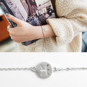 Bracciale XunHang in Argento Sterling S925 Stile Coreano con Design Zodiacale e Gemme Artificiali Incastonate, Unisex - Product Image 5