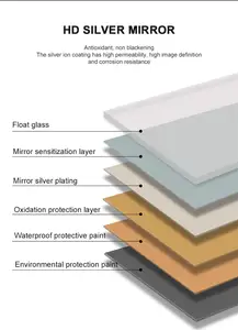 2Mm, 3Mm, 4Mm, 5Mm, 6Mm Enkel Gecoat En Dubbel Gecoat Aluminium Float Spiegelglas