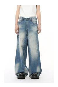 Costume en jean bleu délavé à l'acide à la mode de haute rue coupe ample personnalisée <span class=keywords><strong>2</strong></span> pièces veste et pantalon en jean ensembles en jean blanc homme conception à faible quantité minimale de commande - Product Image 6