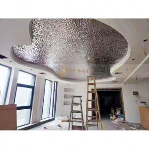 LL33 Custom Shape 201/304 Stainless Steel Water Ripple <b>Sheet</b> <b>Mirror</b> Polished Embossed Wave Pattern Interior Ceiling Plate - Product Image 3
