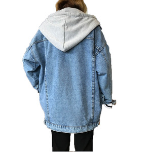 Factory Direct Selling <strong>Womens</strong> Denim <strong>Jacket</strong> With Removeable Hood for <strong>Spring</strong> - Product Image 4