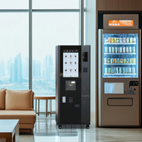 Máquina expendedora de café comercial totalmente automática con la última tecnología, de grano a taza, con cinco contenedores para dispensar vasos.