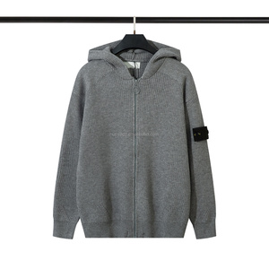 Suéter de Punto con Capucha y Cremallera ST* de Invierno, con Logotipo Bordado, Suéter Informal de Algodón Puro para Hombre <span class=keywords><strong>SLAND</strong></span> - Product Image 6