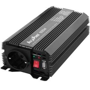 Alcapower อินเวอร์เตอร์ปรับเปลี่ยนไซน์เวฟพอร์ต USB เอาต์พุต600W 12V DC ไปยัง230V - Product Image 1