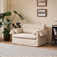 Fauteuil moderne à assise profonde avec housse amovible, coussin de dossier confortable, canapé de salon, mobilier de maison avec style panneau en bois