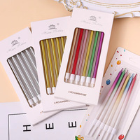 Bougies d'anniversaire en forme de crayon, lot de 6, décoration de gâteau, fournitures de fête, 6 couleurs au choix, décoration de gâteau