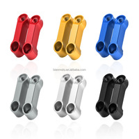 Adaptor Braket Ekstensi Kaca Spion Aluminium Sepeda Motor untuk Pengangkat Stang CNC Universal Fit