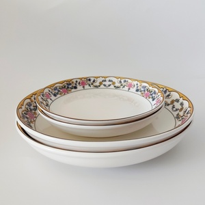 Juego de vajilla de cerámica con patrón floral exquisito con calcomanías elegantes, platos, cuencos, bandeja para servir para comedor, decoración del hogar y regalos - Product Image 2