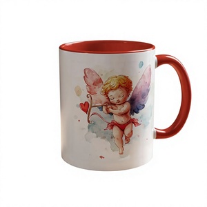 Mug en céramique blanc imprimé promotionnel, tasses à café blanches unies, portables, durables, cadeau de fête et cadeau d'entreprise - Product Image 1
