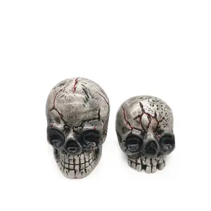 New Arrivals Customized Halloween Party Ornaments Crack Human Head Ceramic Skeleton Halloween Ornaments