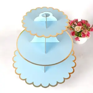 Skyblue 3 层糕点蛋糕立场圆纸板甜点显示塔为婚礼