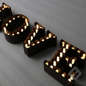 Indoor Outdoor Metal Acrylic Led Bulb Marquee Letter Wedding Love Letter Vintage Sign