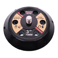 Support de ponçage VIBRATITE 3 pouces à 6 trous avec fixation auto-agrippante, plaque de support abrasive sous vide pour le polissage du métal et du bois