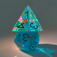Grosir Pabrik Set Dadu Polihedral untuk Permainan Meja RPG, Resin Lapis Ganda, Dadu Solid D&D Buatan Tangan, Tersedia