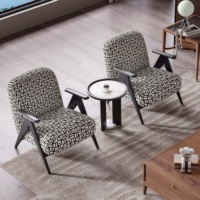 Canapé italien une place, design minimaliste, luxe léger, rétro, style nordique, en bois, pour salon