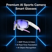 Kacamata Pintar Olahraga AI Premium Kamera Aksi 8MP First-Person 290mAh EIS Anti-Goyang Transfer Wi-Fi Cepat Asisten Suara AI