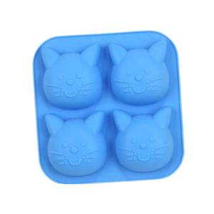 High Quality 4 Cavity Kitten Shape Silicone Mold Soap Chocolate Candy Decorative <b>Accessories</b> Holiday <b>Baking</b> Cake Decorating - Product Image 4