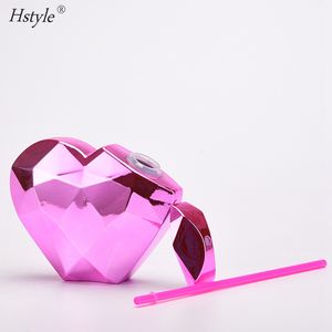 Taza en forma de corazón Rosa Hstyle <span class=keywords><strong>con</strong></span> tapa y vasos de plástico de paja Linda taza de bola de discoteca brillante Tropical Luau Hawaiano - Product Image 1