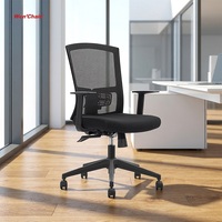 Chaise de bureau ergonomique de luxe pivotante en maille à dossier moyen, design moderne, réglable en hauteur, certifiée BIFMA, fabriquée en Chine