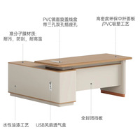 Bureau de direction moderne en panneaux de bois avec tiroirs