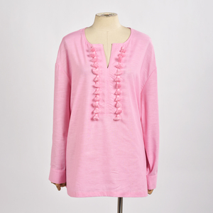 Venta de Fábrica, Blusas y Tops Bohemios de Mujer con Borlas Tejidas, Holgados, Primavera/Verano, Calidad Premium, ODM - Product Image 1