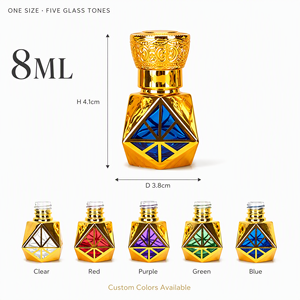 Botella <span class=keywords><strong>de</strong></span> Perfume <span class=keywords><strong>de</strong></span> Vidrio Vacía <span class=keywords><strong>de</strong></span> 8ml con Marco Dorado, Cristal Facetado, Pulverizador Roll-On y Varilla <span class=keywords><strong>de</strong></span> Inmersión, Recargable, Venta al por Mayor Directa <span class=keywords><strong>de</strong></span> Fábrica - Product Image 6