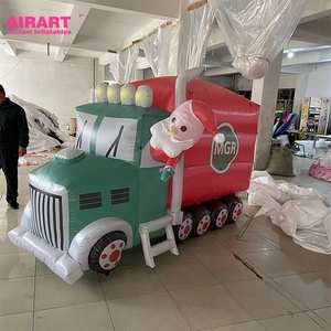 Train gonflable de Père Noël en vente directe d'usine, transformez-le en un élément publicitaire pour les événements de Noël en plein air - Product Image 1