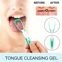 Vente en gros de gratte-langue double face en plastique/silicone en forme de cuillère - Outils de soin de la langue réutilisables antidérapants
